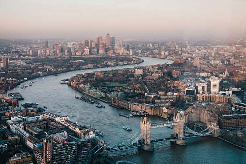 london aerial photography of London skyline during daytime bridge