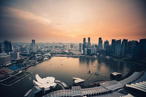 singapore aerial view of body of water waterfront