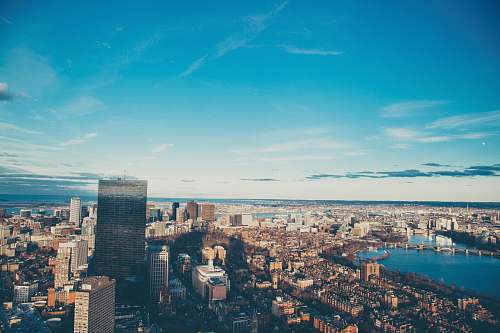 urban bird's-eye view of city building