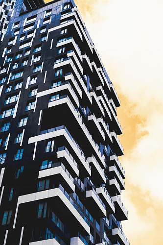 urban black and white high-rise building building