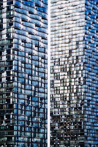building black glass-panel building collage urban