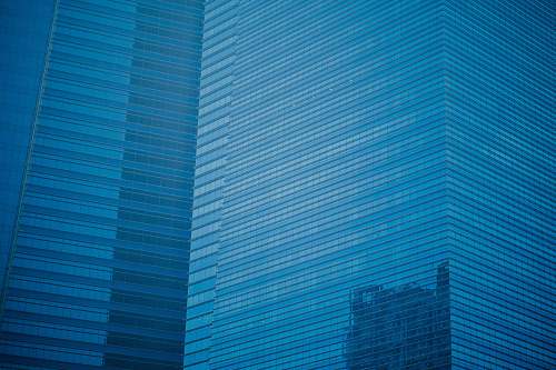 building blue glass building blue