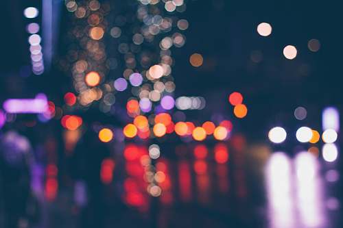 light Bokeh effect from street lights at night lights