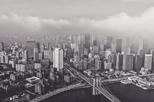 building Brooklyn Bridge, New York grey