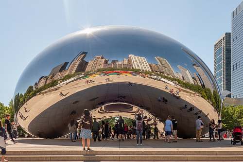 human Chicago Cloud gate during daytime person