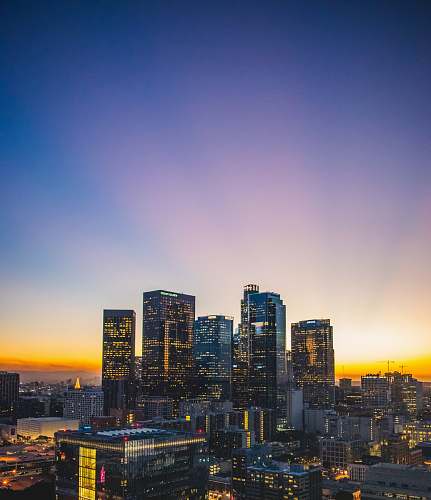 building city buildings during sunset downtown