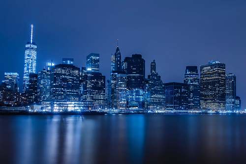 town cityscape at night building