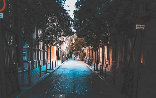 urban few people walking on pathway street