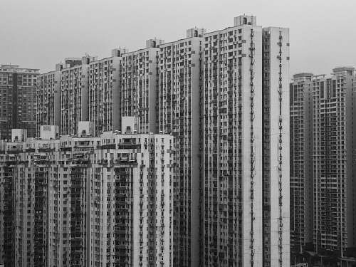 black-and-white gray building grey