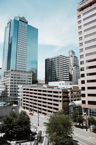 urban gray high-rise buildings building