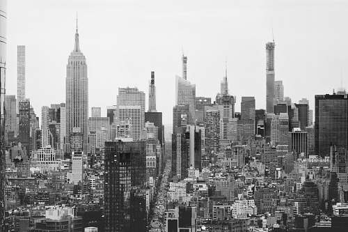 building gray scale photo of high-rise building black-and-white