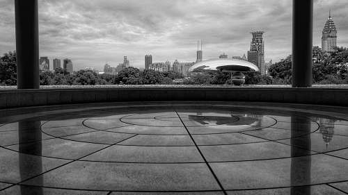 building grayscale photography of Cloud Gate black-and-white