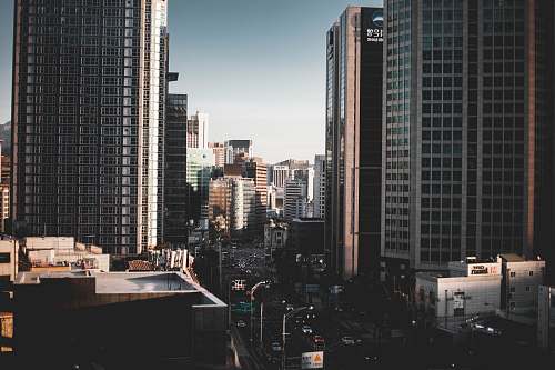 urban high rise buildings near road during daytime building