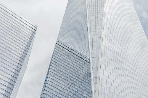 grey low angle view of high-rise building town