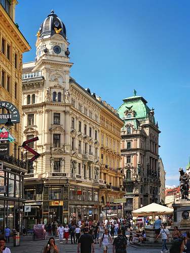 town people beside building urban