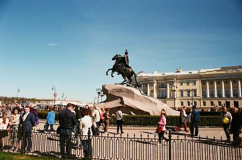 human people in park with man on horse statue person