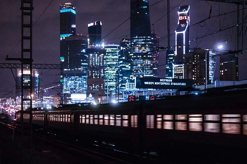 urban photo of city train scenery metropolis