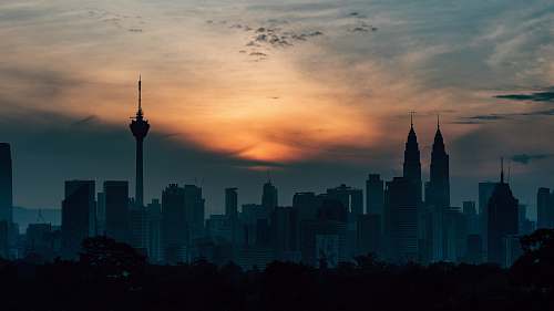 building silhouette of buildings town