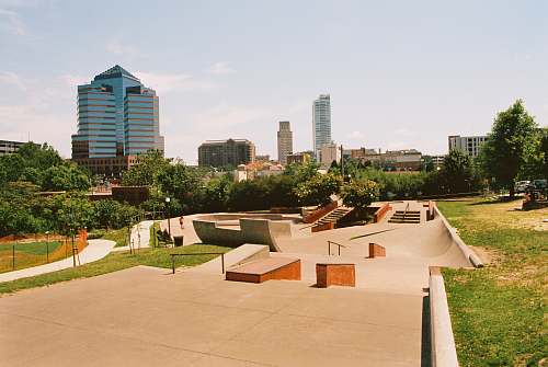building skateboard track downtown