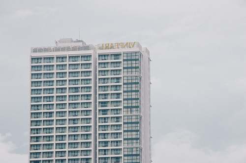 building Vinpearl building white clouds high rise