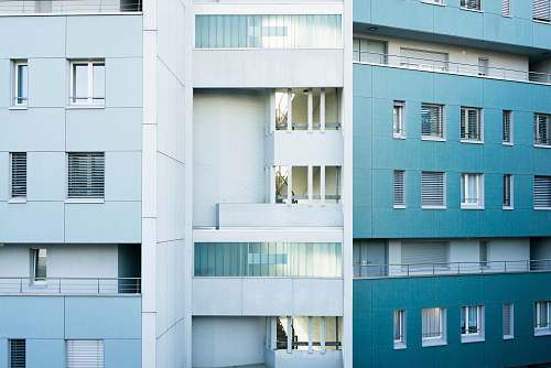 building white and blue concrete building urban