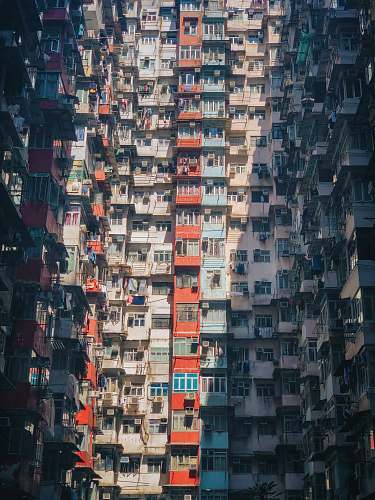 town white and red high-rise building urban