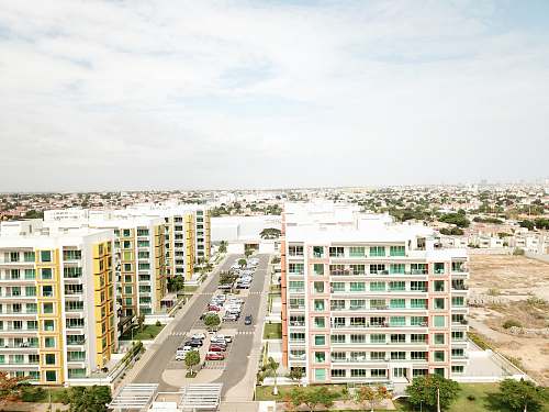 town white high-rise building urban