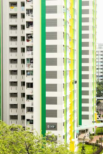 building white high rise buildings over the trees high rise
