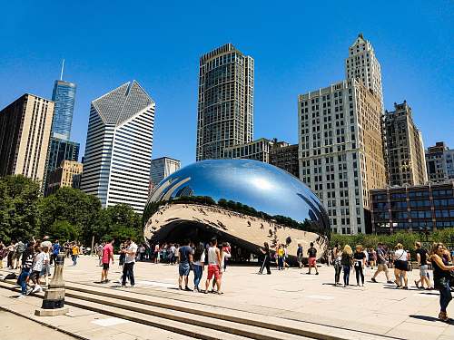 urban people at Cloud Gate town