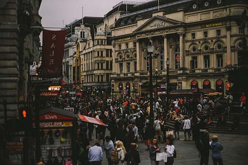 person people in plaza pedestrian