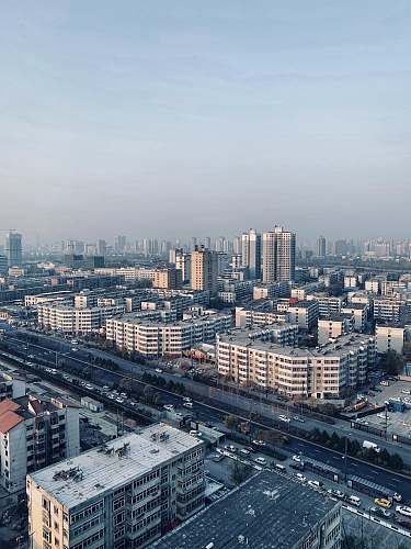 nature aerial view of city buildings outdoors