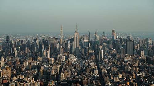 landscape aerial view of city buildings outdoors