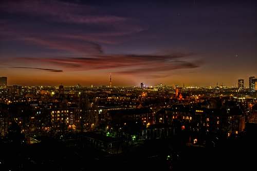 landscape aerial view photography of city skyline nature