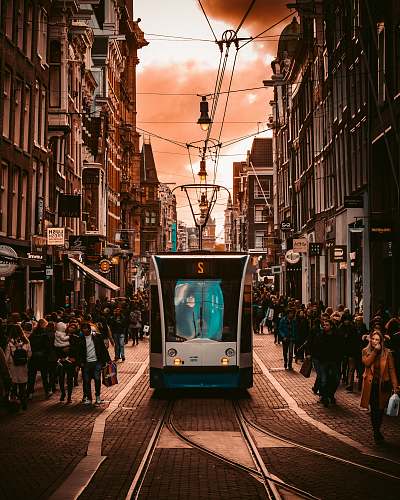 human teal and gray street train person