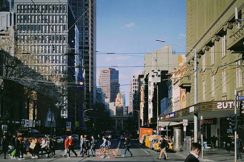 pedestrian people crossing street human
