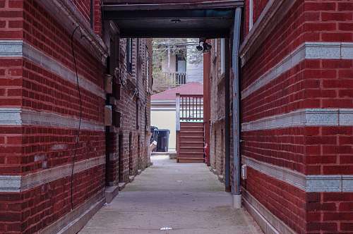 city architectural photography of red building building