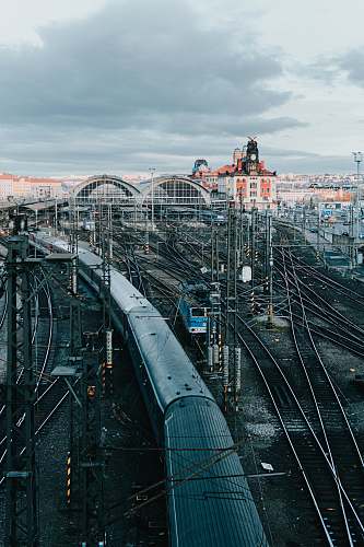 urban gray train building