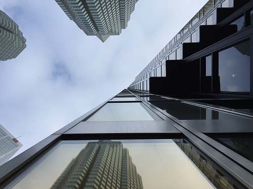 skyscraper worm's eye view of high-rise building building