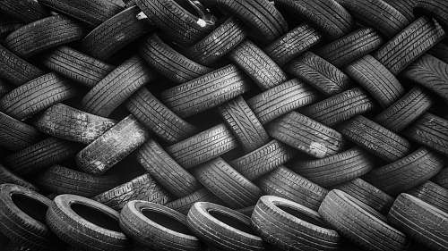 pattern bunch of tires grey