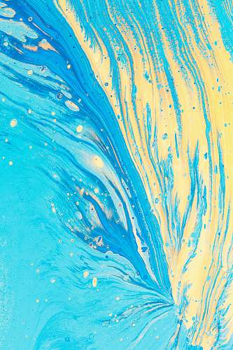 ocean blue and yellow abstract artwork outdoors