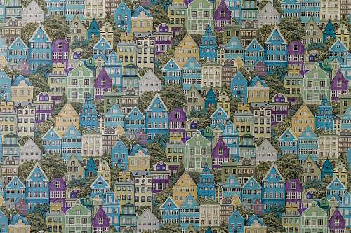 pattern assorted-color buildings painting game