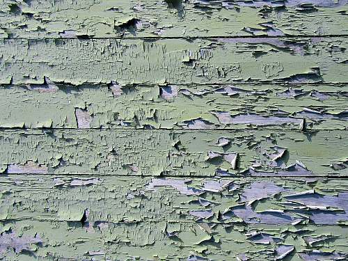 wood cracked green painting on wood plank rock