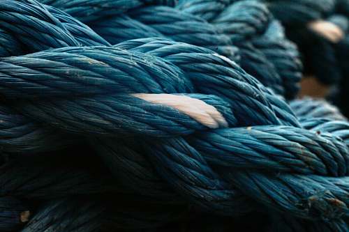 blue entangled blue and white ropes rope