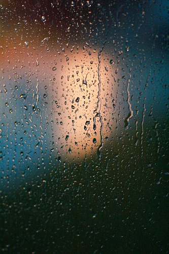 droplet rain drop on glass display