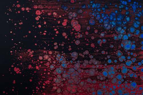 art red, black, and blue abstract painting modern art
