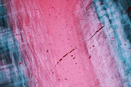 art water droplets on green textile pink