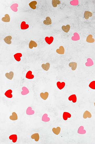 paper white and red heart illustration confetti