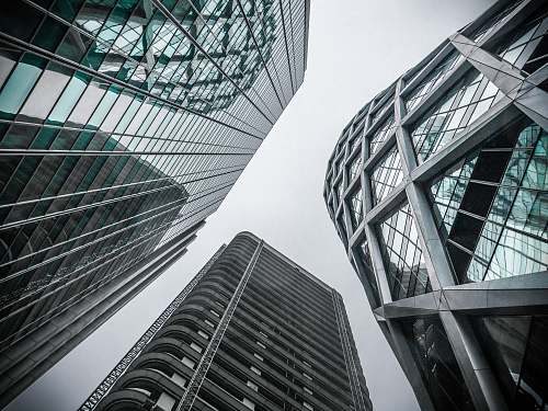 building low angle photography of highrise buildings office building