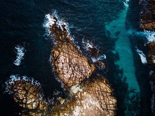 ocean stock rock in body of water sea