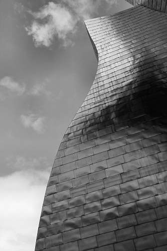 bilbao grayscale photo of building spain